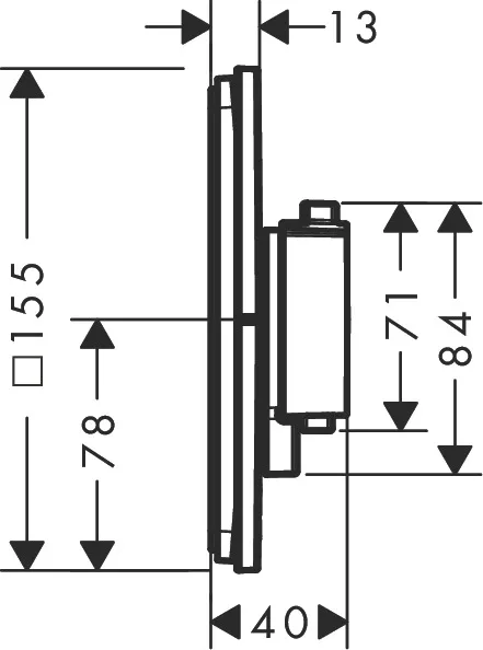 ShowerSelect Comfort Q Thermostat Unterputz für 1 Verbraucher und einen zusätzlichen Abgang Chrom ShowerSelect Comfort Q Thermostat Unterputz für 1 Verbraucher und einen zusätzlichen Abgang Chrom