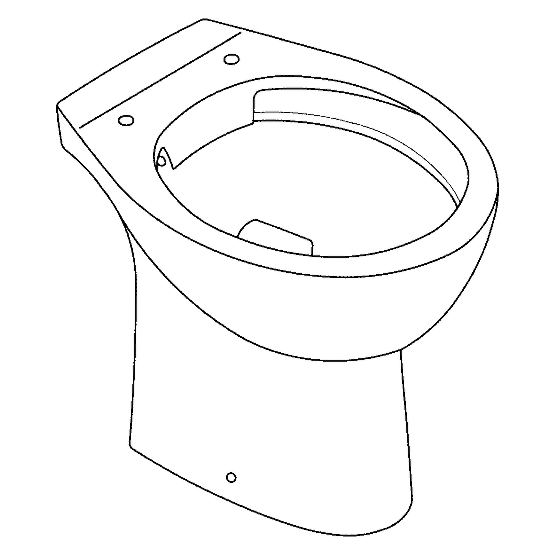 Stand-Tiefspül-WC Bau Keramik 39430, Abgang waagerecht, spülrandlos, aus Sanitärkeramik, alpinweiß