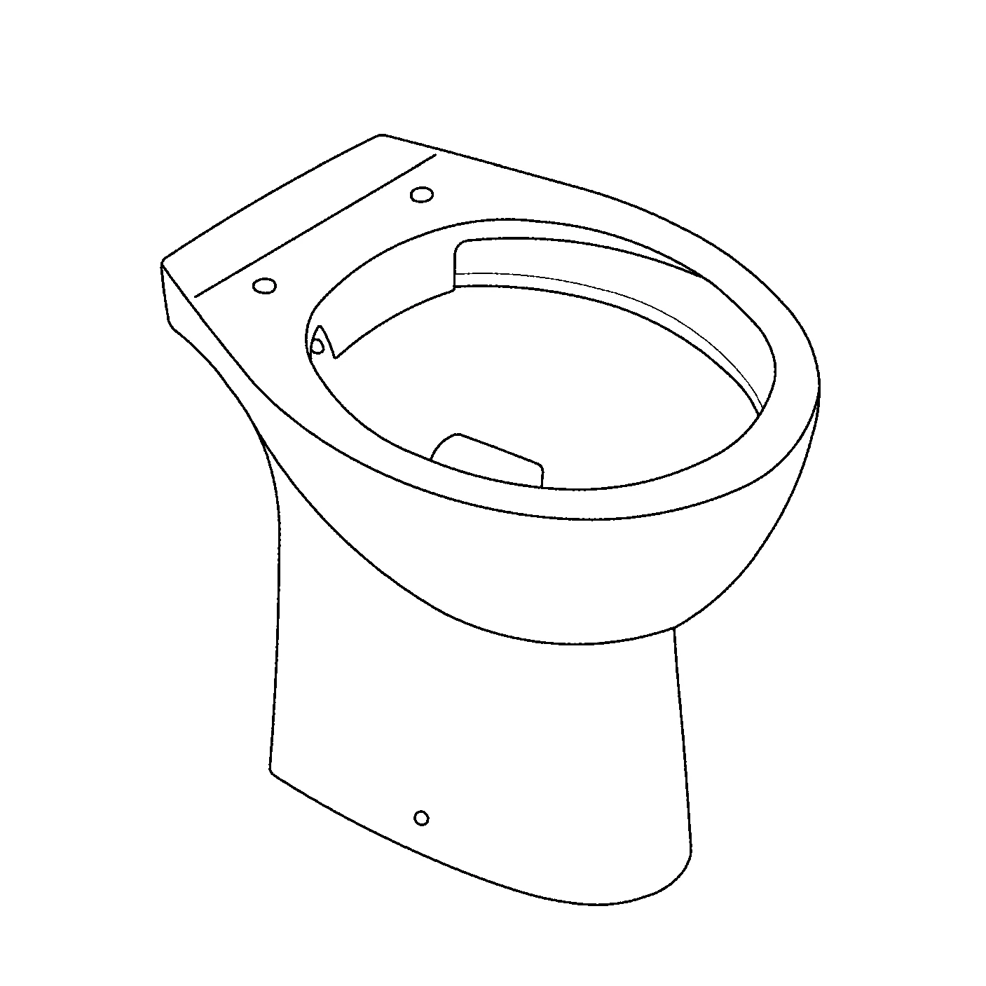 Stand-Tiefspül-WC Bau Keramik 39430, Abgang waagerecht, spülrandlos, aus Sanitärkeramik, alpinweiß