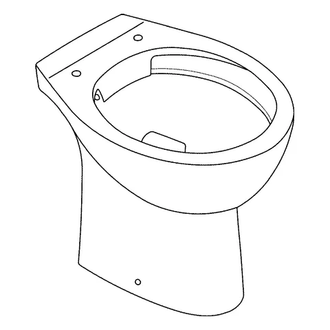 Stand-Tiefspül-WC Bau Keramik 39430, Abgang waagerecht, spülrandlos, aus Sanitärkeramik, alpinweiß Stand-Tiefspül-WC Bau Keramik 39430, Abgang waagerecht, spülrandlos, aus Sanitärkeramik, alpinweiß