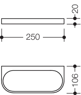 HEWI Ablage „System 800“ in / / 25 × 2 cm