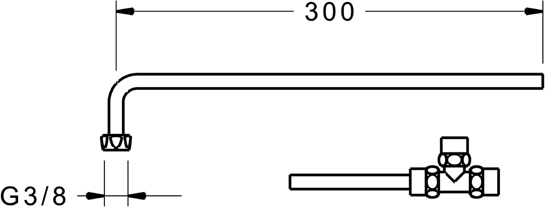 HansaMINIMAT Rohr HansaMINIMAT 6638 CU-Rohr chr, Chrom