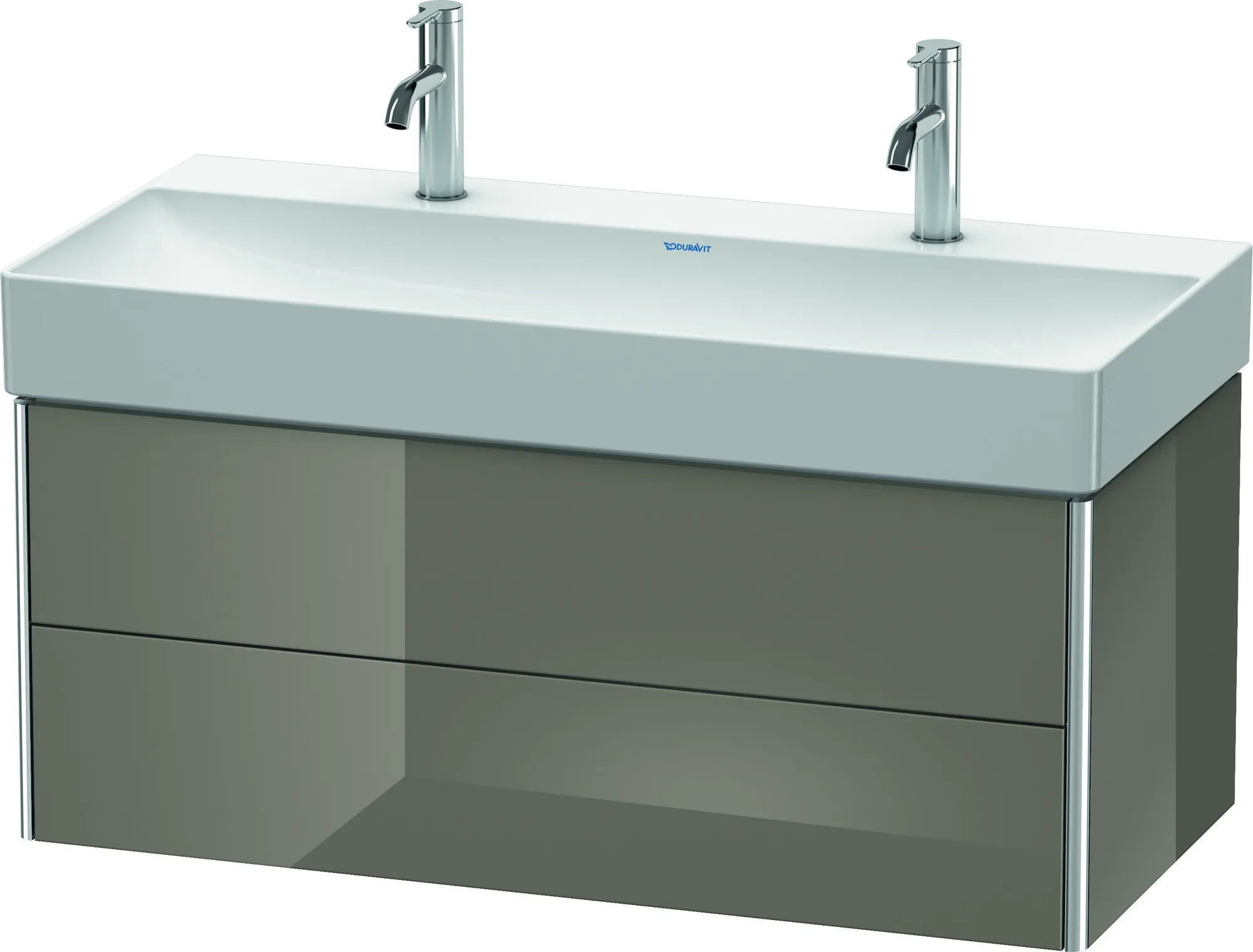 Duravit Waschtischunterschrank wandhängend „XSquare“ 98,4 × 39,7 × 46 cm Flannel Grey Hochglanz