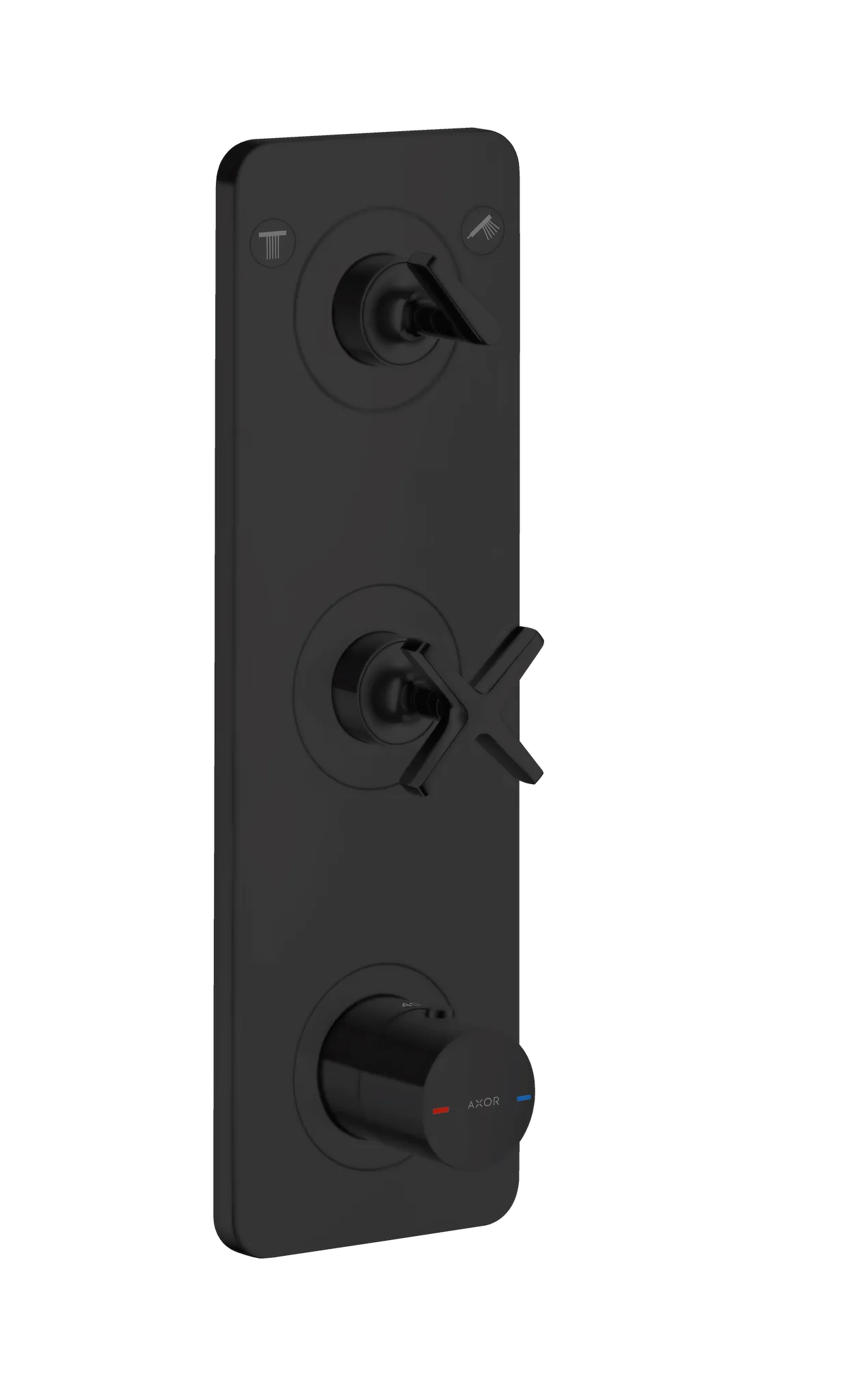 Hansgrohe AXOR Citterio E Thermostatmodul 380⁄120 Unterputz für 2 Verbraucher mit Platte, Mattschwarz Hansgrohe AXOR Citterio E Thermostatmodul 380⁄120 Unterputz für 2 Verbraucher mit Platte, Mattschwarz