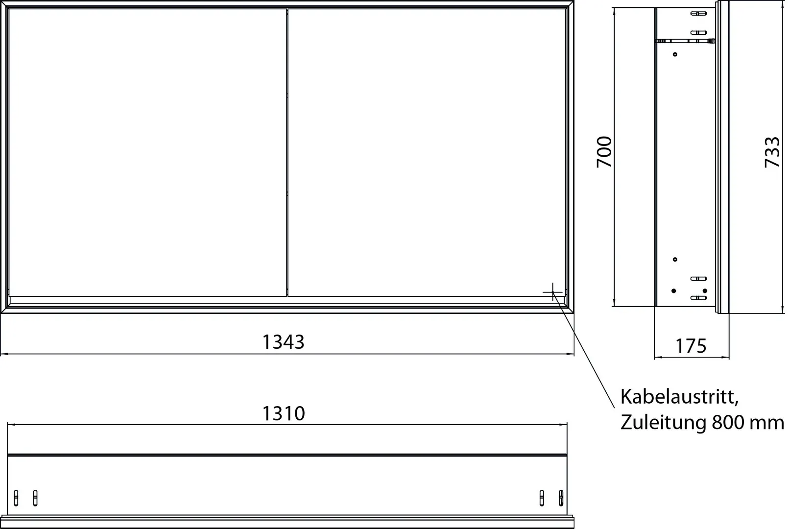 emco Spiegelschrank „loft“ 134,3 × 73,3 × 17,5 cm