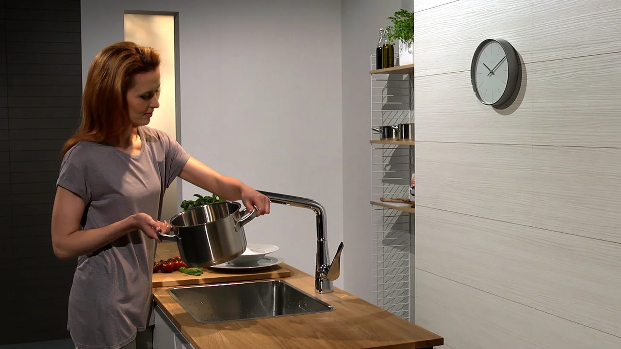 Hansgrohe Metris Select M71 Einhebel-Küchenmischer 320, 1-Jet, Chrom, Schwenkbereich einstellbar in 3 Stufen auf 110°, 150° oder 360°, Laminarstrahl, Select-Knopf zum komfortablen An- und Abstellen des Wasserstrahls, maximale Durchflussmenge bei 3 bar: 8 Hansgrohe Metris Select M71 Einhebel-Küchenmischer 320, 1-Jet, Chrom, Schwenkbereich einstellbar in 3 Stufen auf 110°, 150° oder 360°, Laminarstrahl, Select-Knopf zum komfortablen An- und Abstellen des Wasserstrahls, maximale Durchflussmenge bei 3 bar: 8