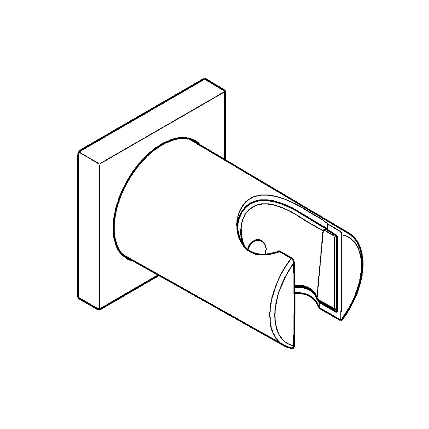 Handbrausehalter Rainshower 27075, nicht verstellbar, mit eckiger Rosette, chrom