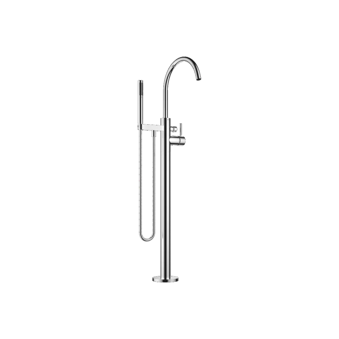 Wannen-Einhandbatterie mit Standrohr für freistehende Montage mit Schlauchbrausegarnitur SERIENSPEZIFISCH Chrom 25863661 Wannen-Einhandbatterie mit Standrohr für freistehende Montage mit Schlauchbrausegarnitur SERIENSPEZIFISCH Chrom 25863661