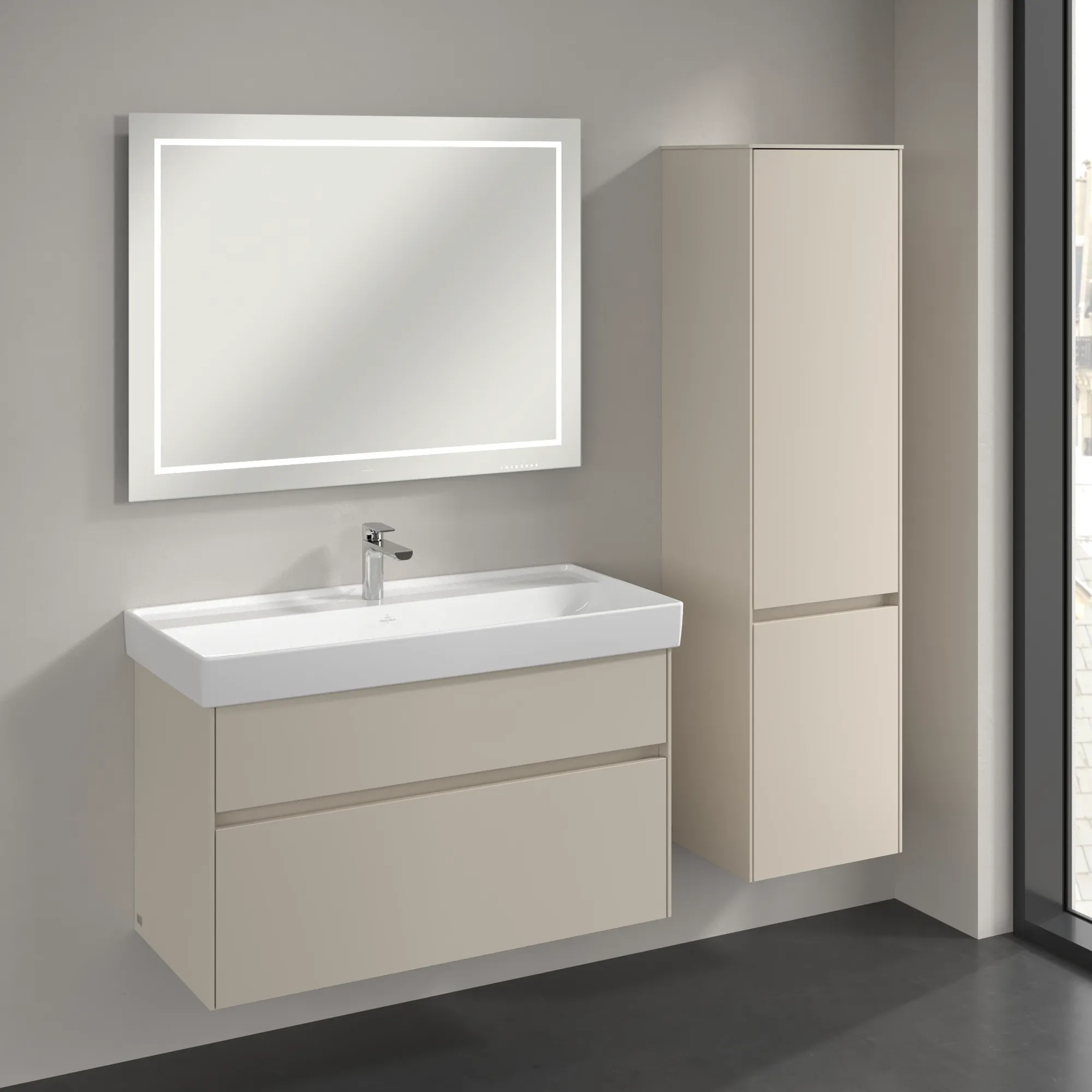 Villeroy & Boch Hochschrank „Collaro“ 40,4 × 153,8 × 34,9 cm ohne Beleuchtung, Anschlag rechts, 2 Türen