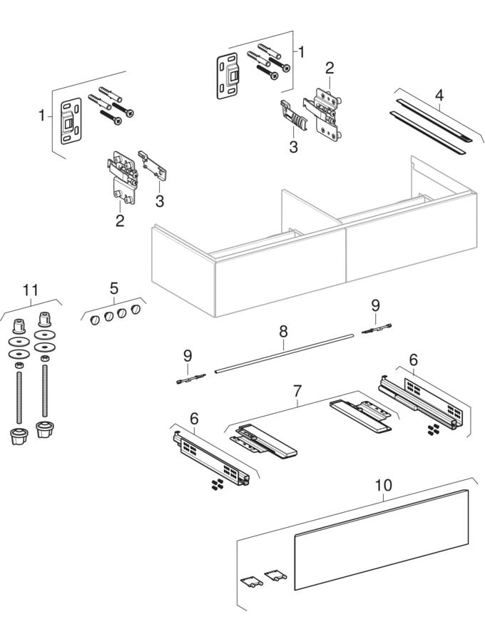 Geberit Waschtischunterschrank „One“ 133,2 × 26,6 × 47 cm