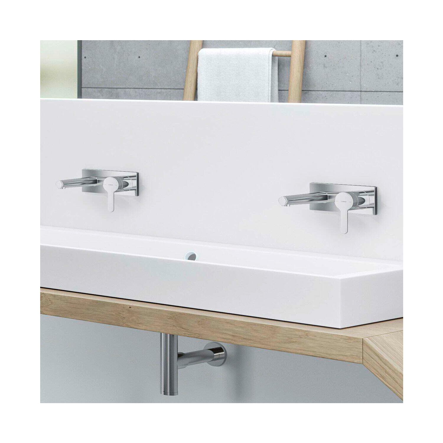 Einhebelmischer Fertigmontageset für Waschtischbatterie DESIGNO Style 5109 Rosette eckig Ausladung 194mm DN15 Einhebelmischer Fertigmontageset für Waschtischbatterie DESIGNO Style 5109 Rosette eckig Ausladung 194mm DN15