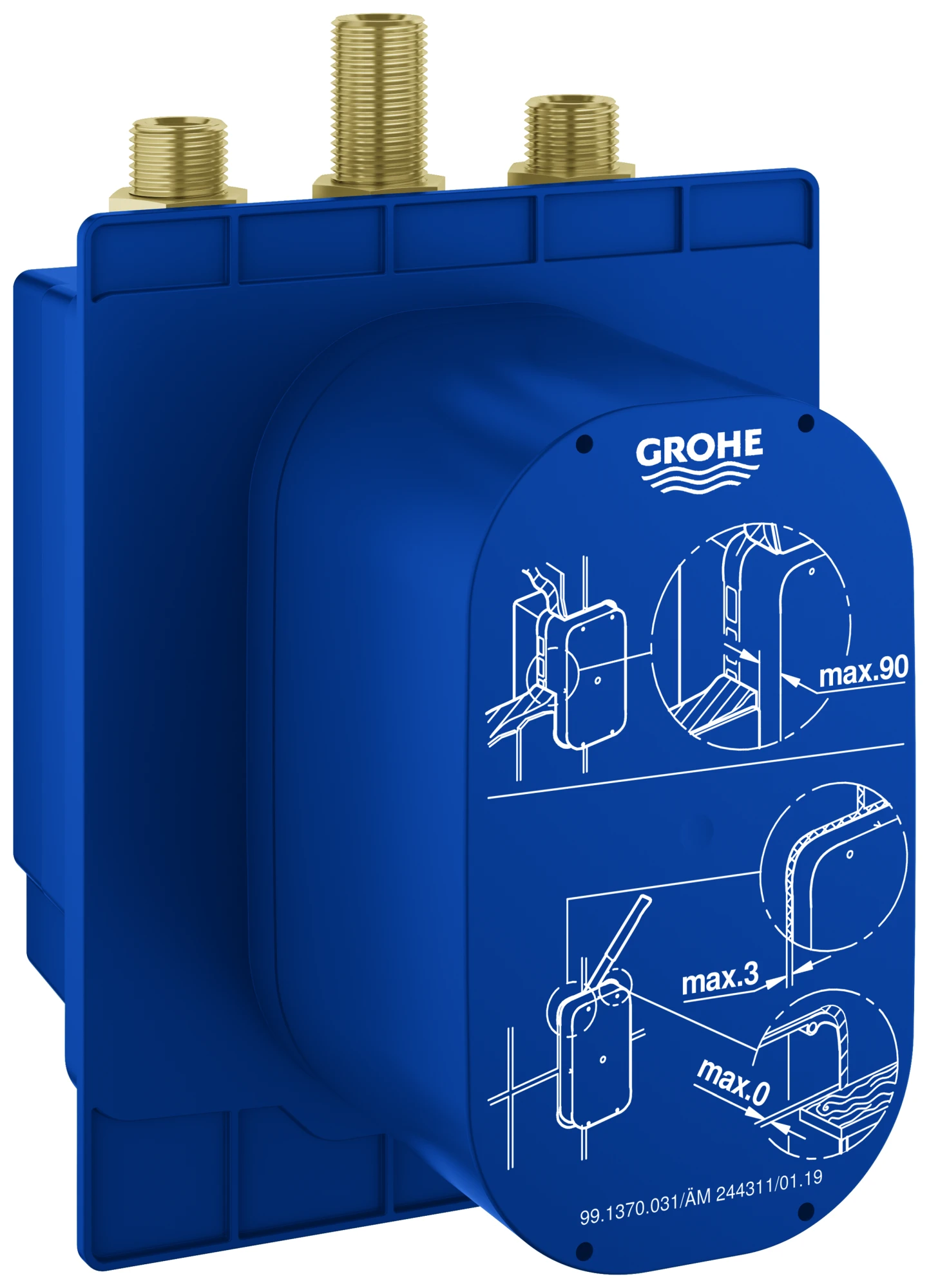 Unterputzkörper Eurosmart CE 36416_1, für Brause, für 36 415 und 36 463, mit verdeckter, voreinstellbarer thermostatischer Mischung, Trafo 230 V, mit Dichtmanschette, für normgerechte Wanddurchführung bei Wassereinwirkung nach DIN 18534:2017,