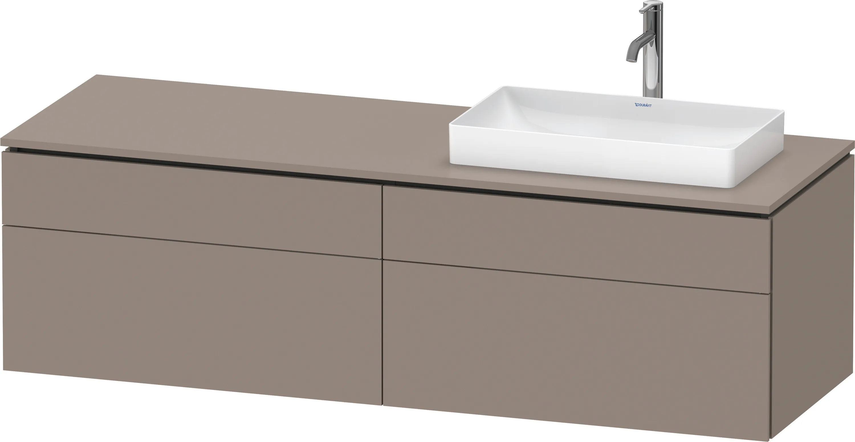 Duravit Waschtischunterschrank wandhängend „L-Cube“ 162 × 48,2 × 55 cm Basalt Matt, rechts