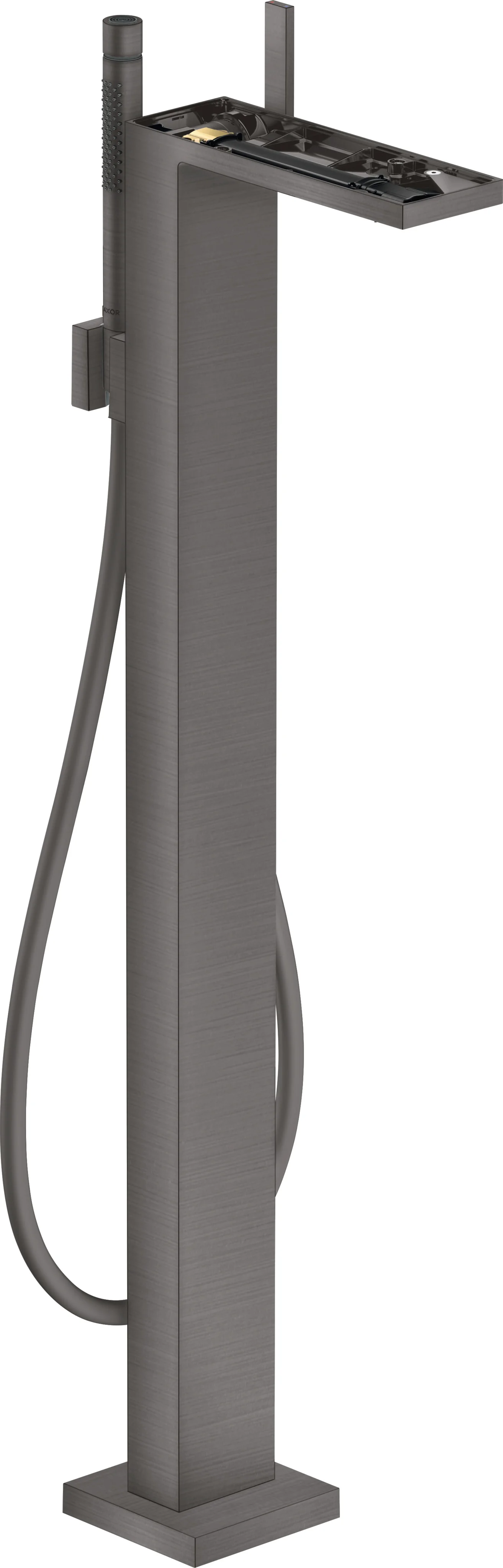 Hansgrohe AXOR MyEdition Einhebel-Wannenmischer bodenstehend, Brushed Black Chrome, Ausladung 196 mm