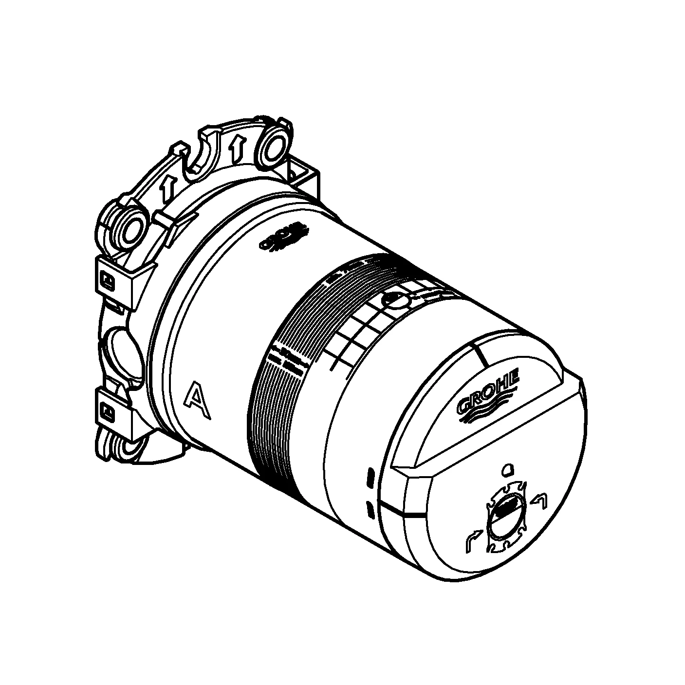 Universal-Unterputz-Einbaukörper Rainshower 26484, DN 15, für Kopfbrauseset, 26 475 / 26 477 / 26 479 / 26 481, 9,5 l/min Durchflusskonstanthalter pro Wasserweg