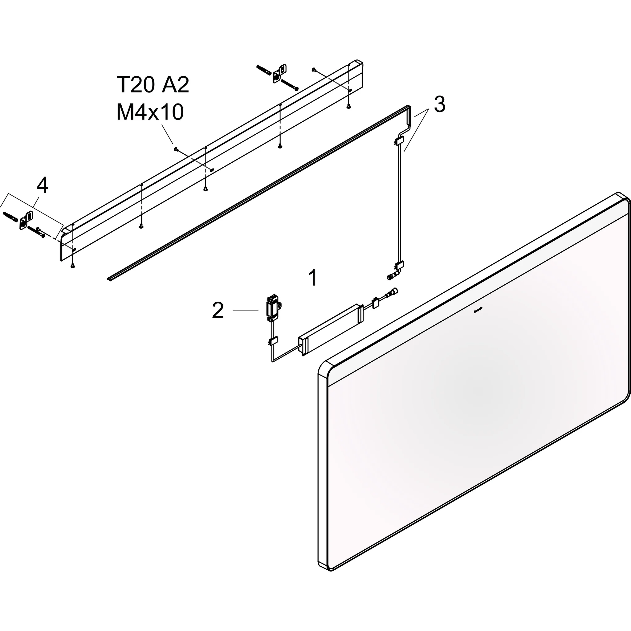 Hansgrohe Xarita Lite Q Spiegel mit horizontaler LED-Beleuchtung, mattschwarz, Maße 500x700x30 mm