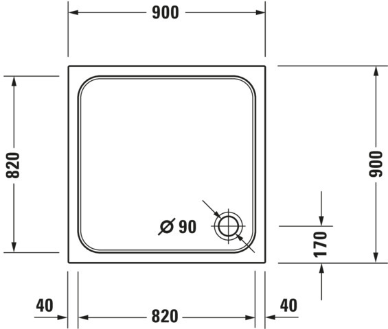 Duravit quadrat Duschwanne „D-Code“ 90 × 90 cm 