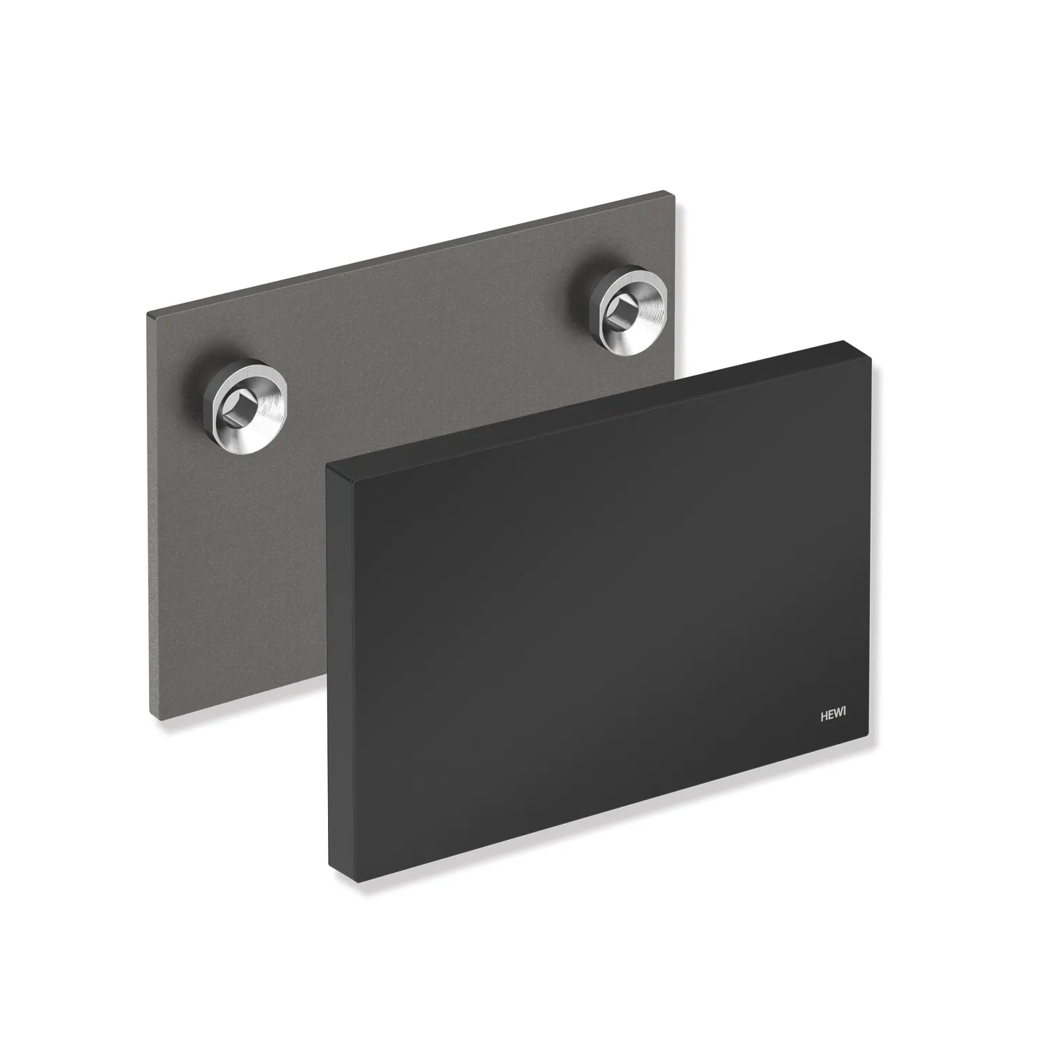 HEWI Installationsmaterial „System 900“ in Dunkelgrau Perlglimmer tiefmatt / Schwarz matt HEWI Installationsmaterial „System 900“ in Dunkelgrau Perlglimmer tiefmatt / Schwarz matt