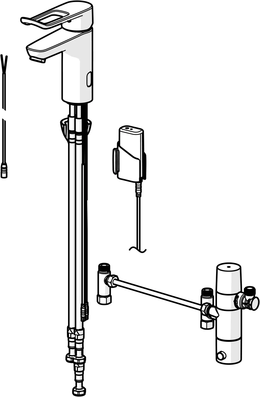 Hansa Waschtischarmatur, elektronisch „Clinica“ Ausladung 115 mm in Chrom
