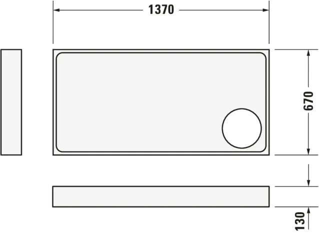 Duravit rechteck Duschwanne „Starck Slimline“ 140 × 70 cm 