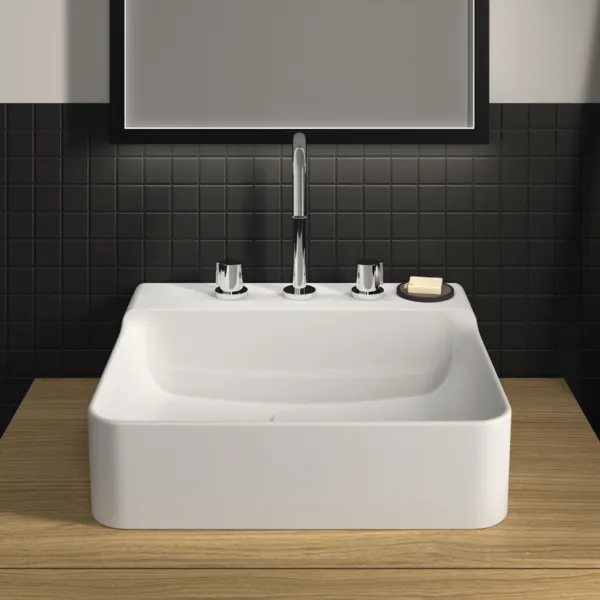Ideal Standard Conca Waschtisch, 3 Hahnlöcher, geschliffen, weiß (Alpin), 500x450x145 mm Ideal Standard Conca Waschtisch, 3 Hahnlöcher, geschliffen, weiß (Alpin), 500x450x145 mm