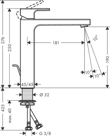 Hansgrohe Vernis Shape Einhebel-Waschtischmischer 190, Chrom