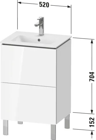 Duravit Waschtischunterschrank bodenstehend „L-Cube“ 52 × 70,4 × 42,1 cm Betongrau Matt Duravit Waschtischunterschrank bodenstehend „L-Cube“ 52 × 70,4 × 42,1 cm Betongrau Matt