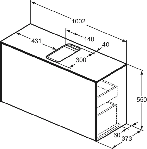 Ideal Standard Waschtischunterschrank „Conca“ 100,2 × 55 × 37,3 cm Walnuss dunkel Furnier Ideal Standard Waschtischunterschrank „Conca“ 100,2 × 55 × 37,3 cm Walnuss dunkel Furnier
