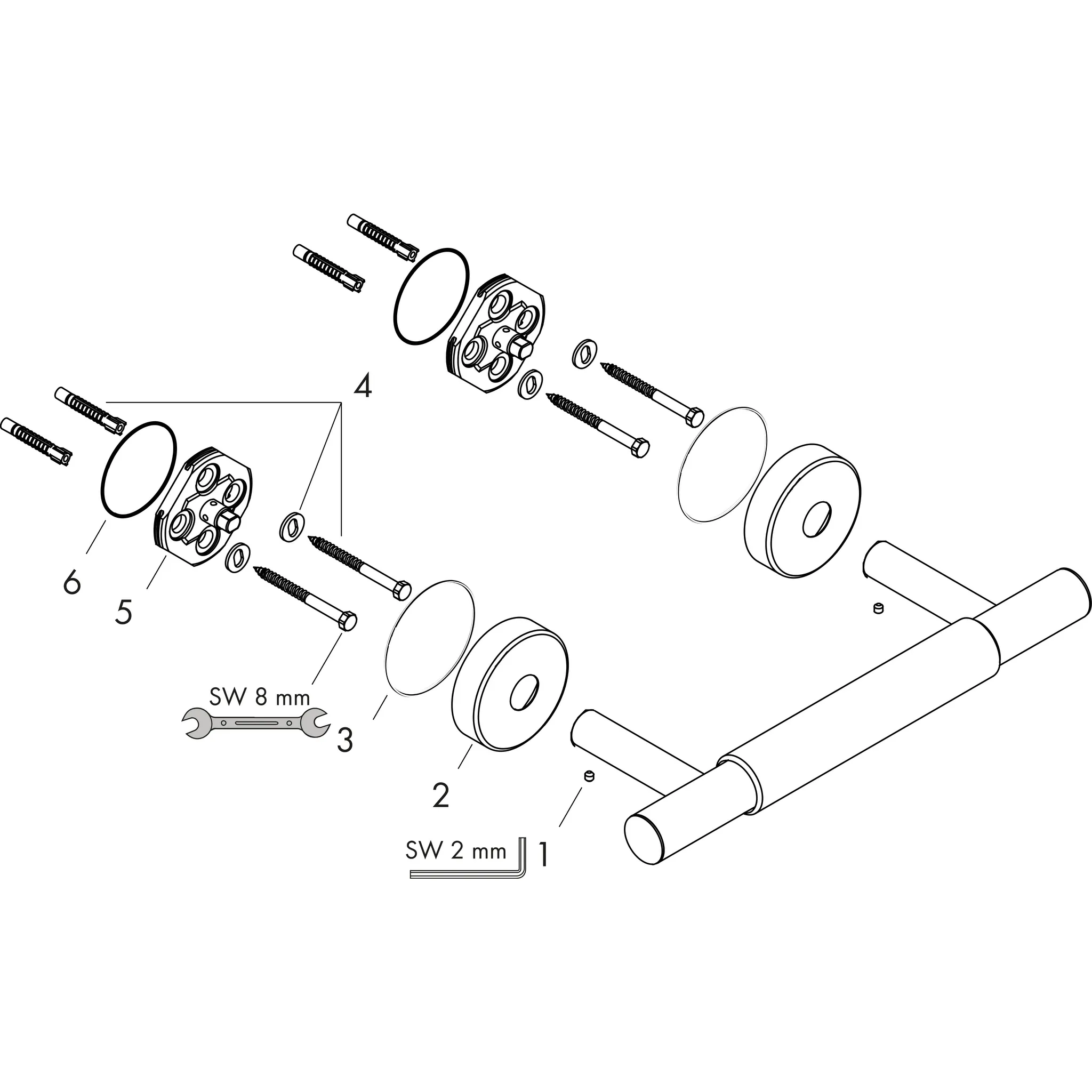 Hansgrohe Unica Fußstütze Comfort, Chrom