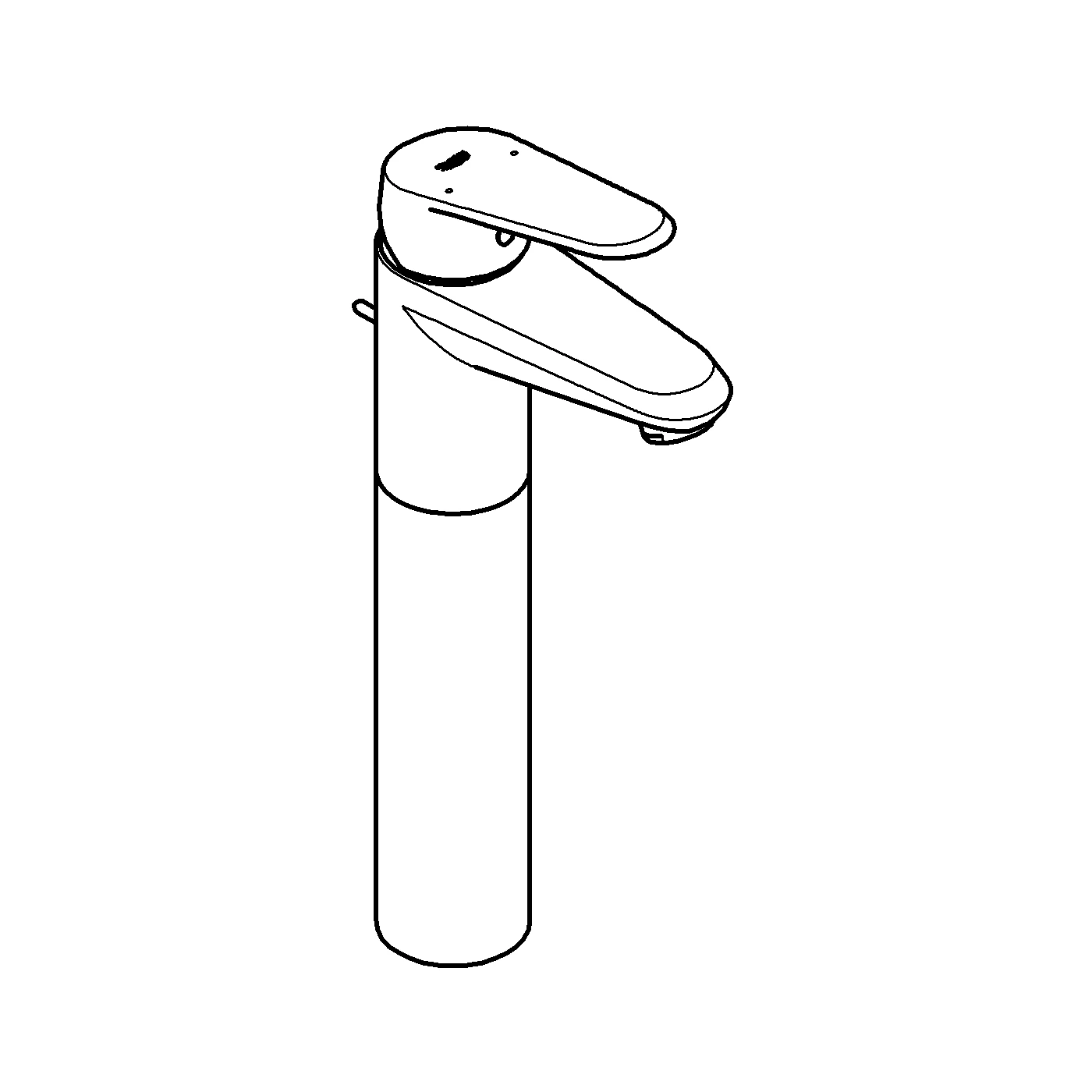 Einhand-Waschtischbatterie Eurodisc Cosmopolitan 23055_2, XL-Size, Einlochmontage, Zugstangen-Ablaufgarnitur 1 1/4'', chrom