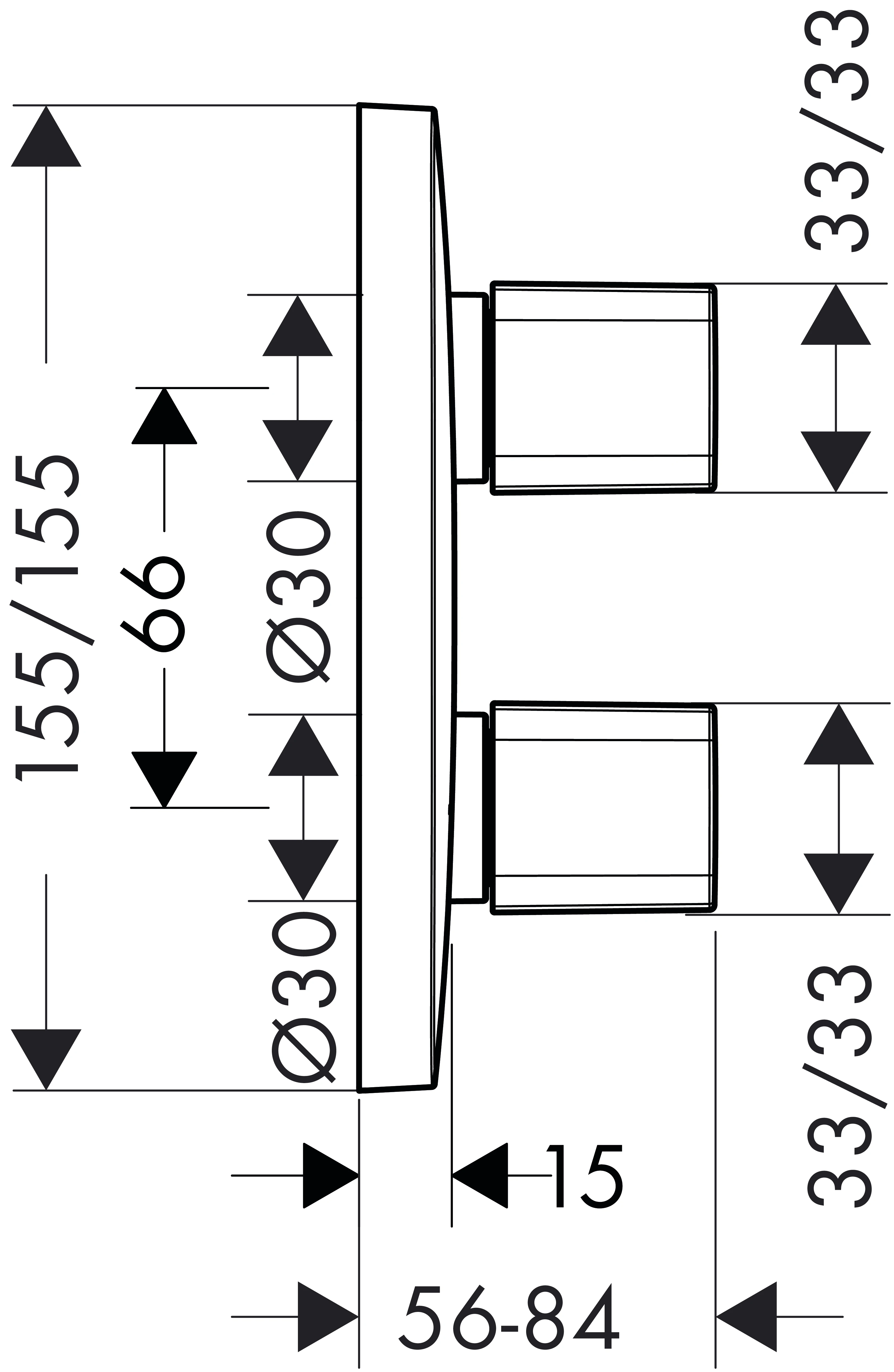 Fertigset iControl PuraVida Absperr- und Umstellventil chrom