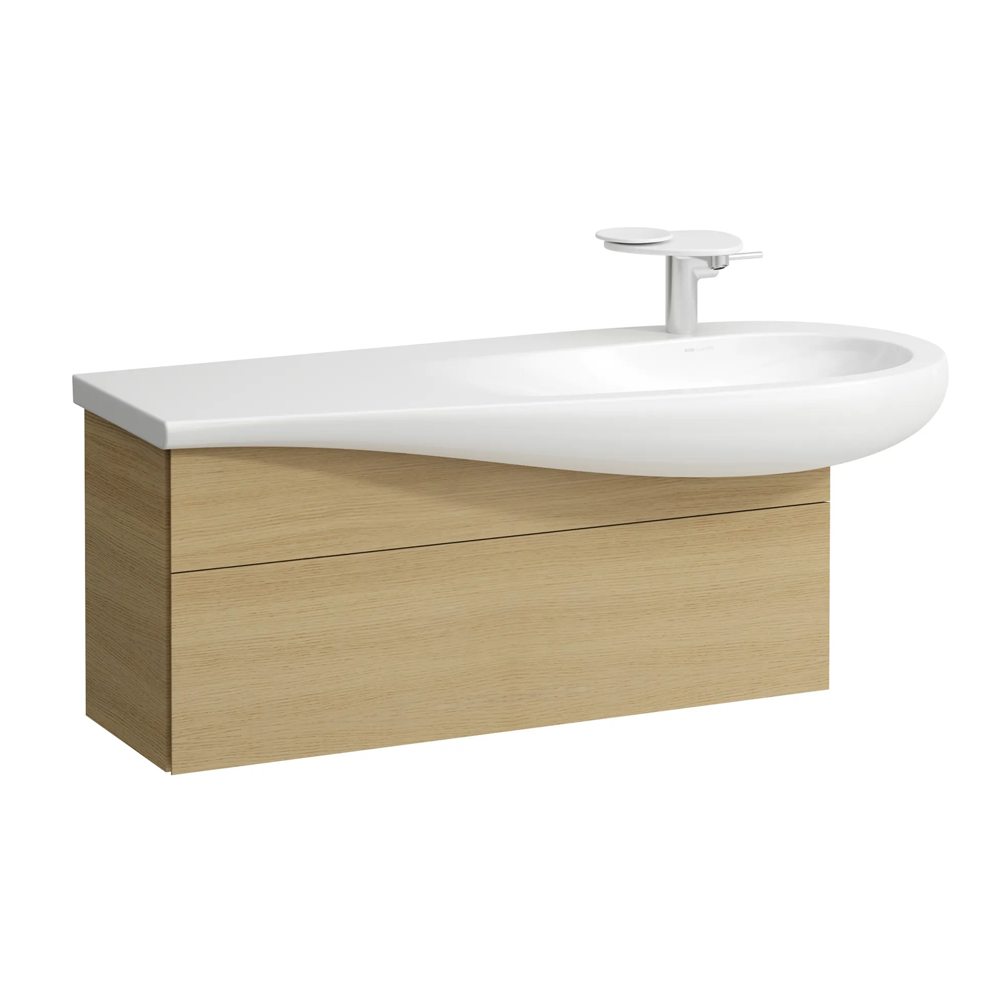 Laufen Waschtischunterschrank „Ilbagnoalessi“ 994 × 442 × 321 mm Eiche hell, Becken rechts Laufen Waschtischunterschrank „Ilbagnoalessi“ 994 × 442 × 321 mm Eiche hell, Becken rechts