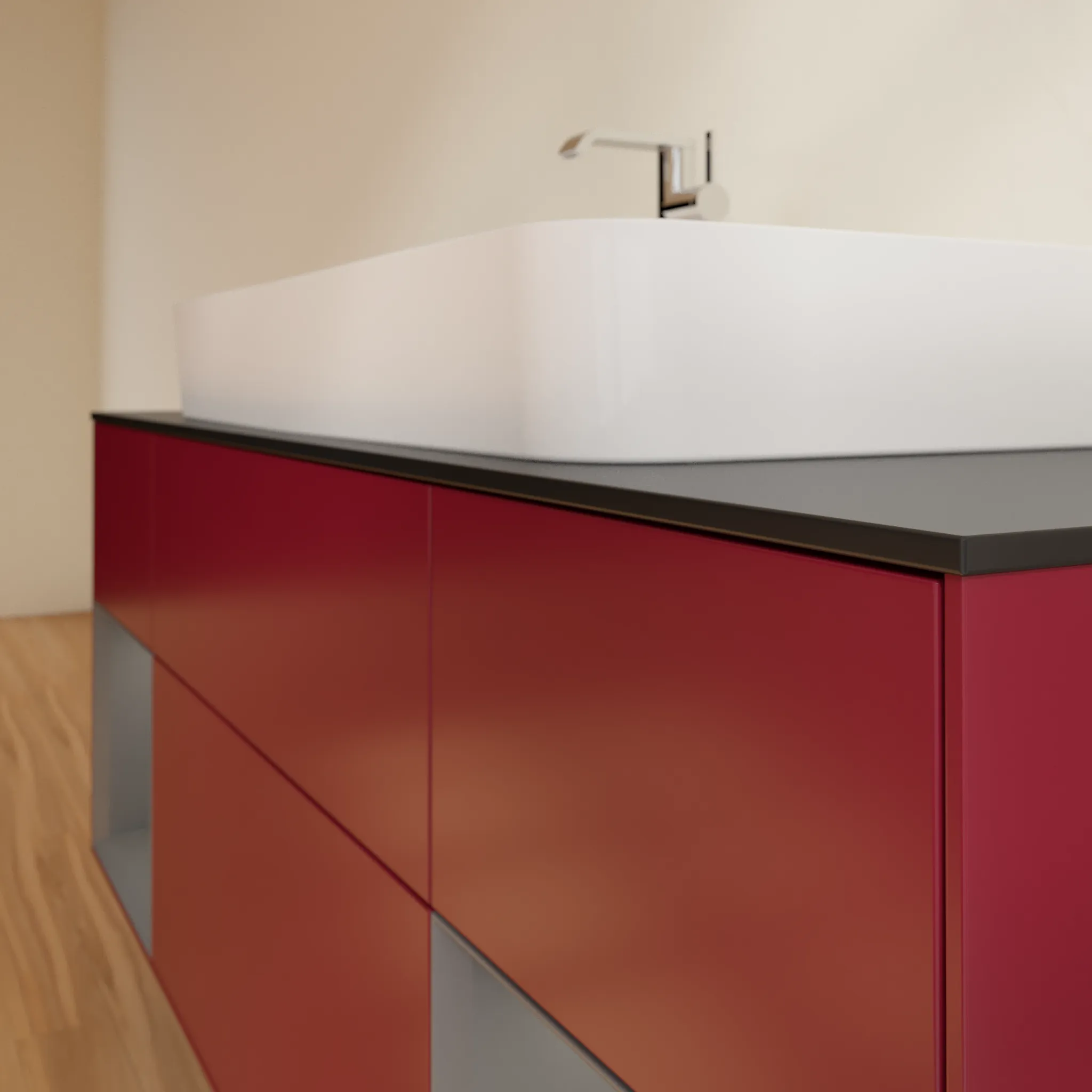Villeroy & Boch Waschtischunterschrank „Finion“ für Schrankwaschtisch 1600 × 603 × 501 mm Peony Matt Lacquer, für Becken mittig Villeroy & Boch Waschtischunterschrank „Finion“ für Schrankwaschtisch 1600 × 603 × 501 mm Peony Matt Lacquer, für Becken mittig