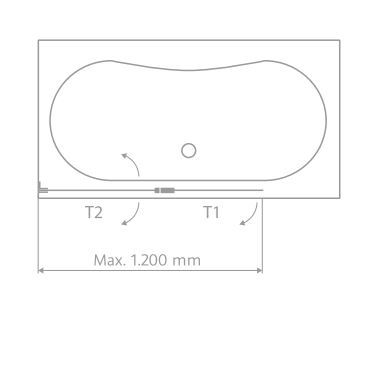 HSK Badewannenaufsatz 2-teilig an Nebenteil „K2“ Glas Linea 02 HSK Badewannenaufsatz 2-teilig an Nebenteil „K2“ Glas Linea 02