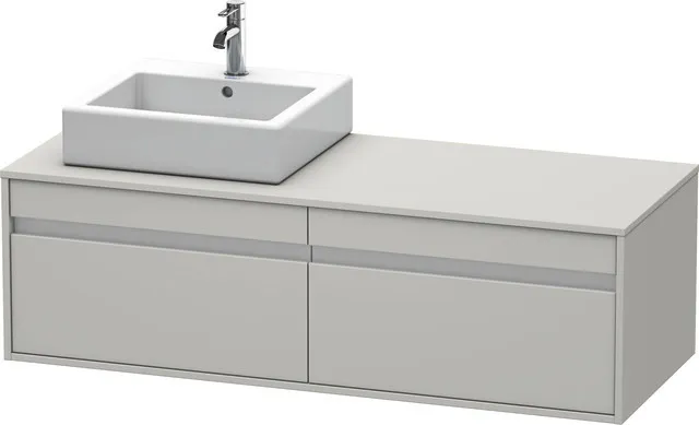 Duravit Waschtischunterschrank wandhängend „Ketho“ 140 × 42,6 × 55 cm Betongrau Matt Duravit Waschtischunterschrank wandhängend „Ketho“ 140 × 42,6 × 55 cm Betongrau Matt