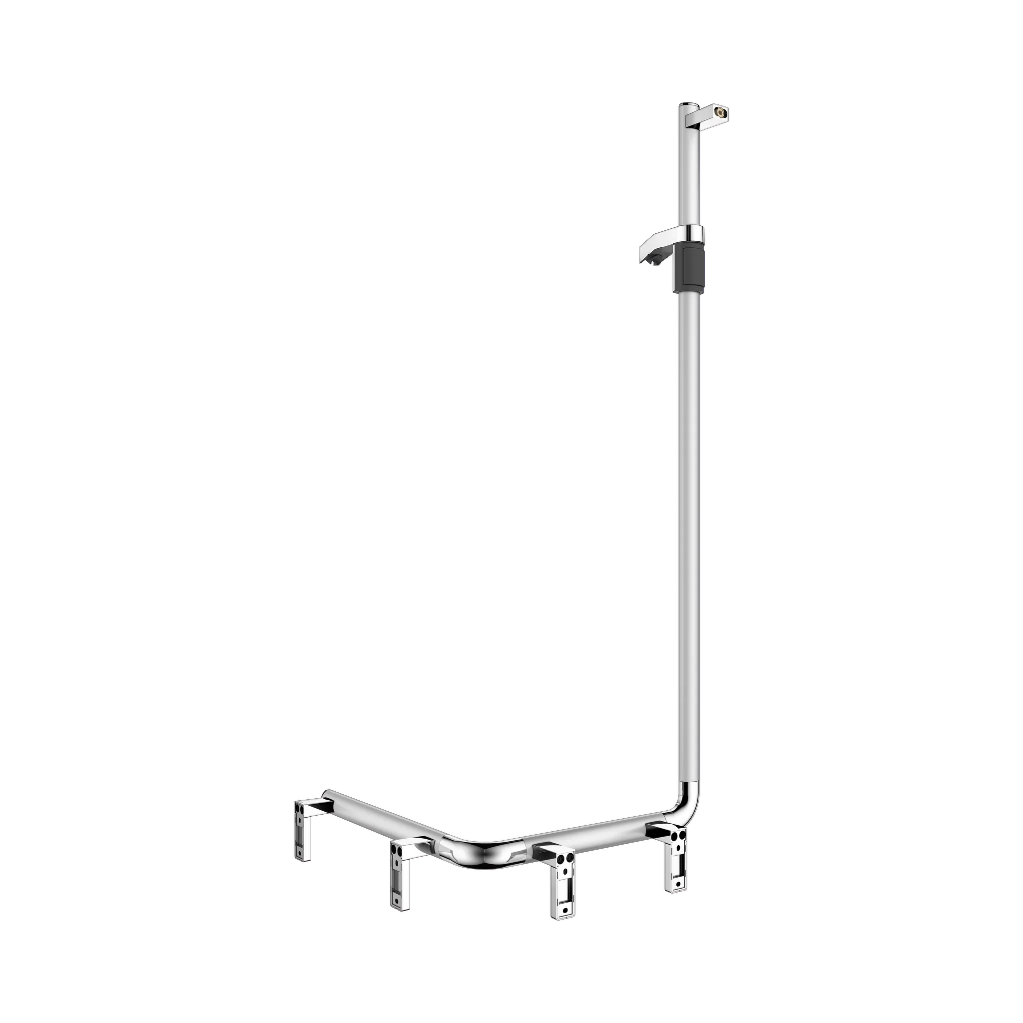 KEUCO AXESS Duschhandlauf mit Brausestange links 600/600/1300 mm silber-eloxiert KEUCO AXESS Duschhandlauf mit Brausestange links 600/600/1300 mm silber-eloxiert