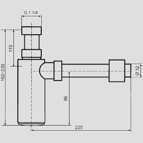 SANIT Design Geruchsverschluss 607 G1 1/4x32 matt schwarz