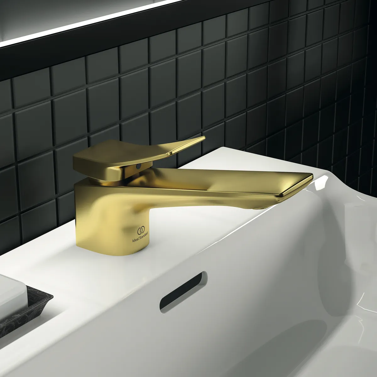 Ideal Standard Waschtischarmatur Conca Arm, DN 15, Ausladung 132 mm, Brushed Gold Ideal Standard Waschtischarmatur Conca Arm, DN 15, Ausladung 132 mm, Brushed Gold