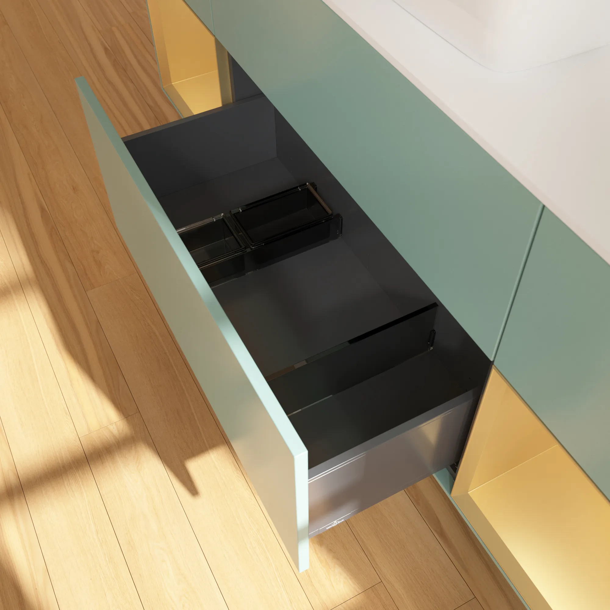 Villeroy & Boch Waschtischunterschrank „Finion“ für Schrankwaschtisch 1600 × 603 × 501 mm Olive Matt Lacquer, für Becken mittig, mit Hahnlochbohrung Villeroy & Boch Waschtischunterschrank „Finion“ für Schrankwaschtisch 1600 × 603 × 501 mm Olive Matt Lacquer, für Becken mittig, mit Hahnlochbohrung