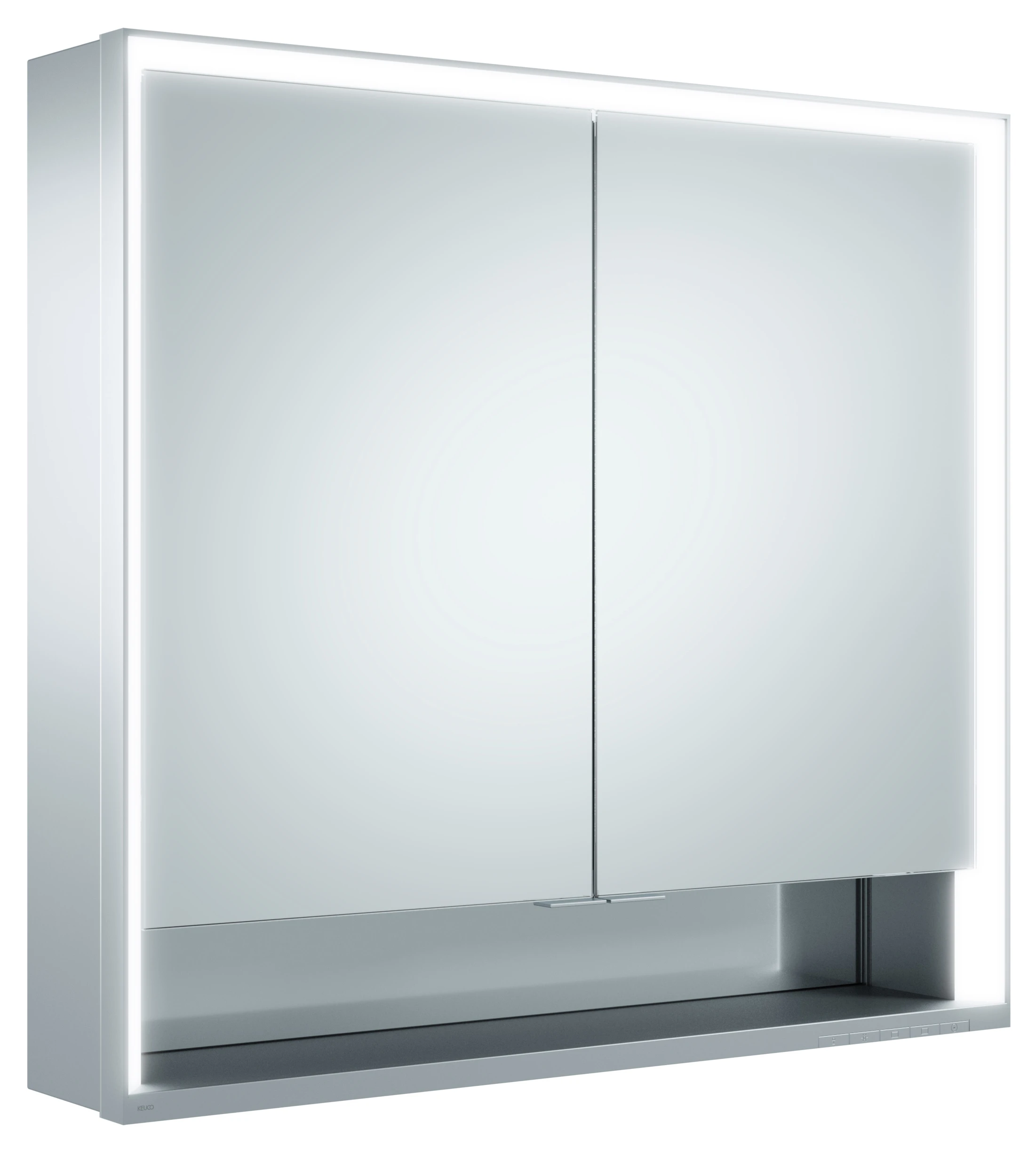 KEUCO Wandvorbau Spiegelschrank mit offenem Ablagefach „Royal Lumos“ in Silber (eloxiert), Aufputz, mit Steckdosen, ohne Spiegelheizung 700 × 735 × 165 mm KEUCO Wandvorbau Spiegelschrank mit offenem Ablagefach „Royal Lumos“ in Silber (eloxiert), Aufputz, mit Steckdosen, ohne Spiegelheizung 700 × 735 × 165 mm