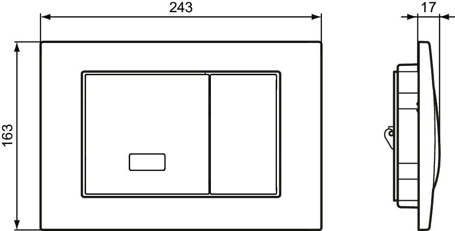 Betätigungsplatte E1 Septa Pro, elektronische Auslösung, Chrom Betätigungsplatte E1 Septa Pro, elektronische Auslösung, Chrom