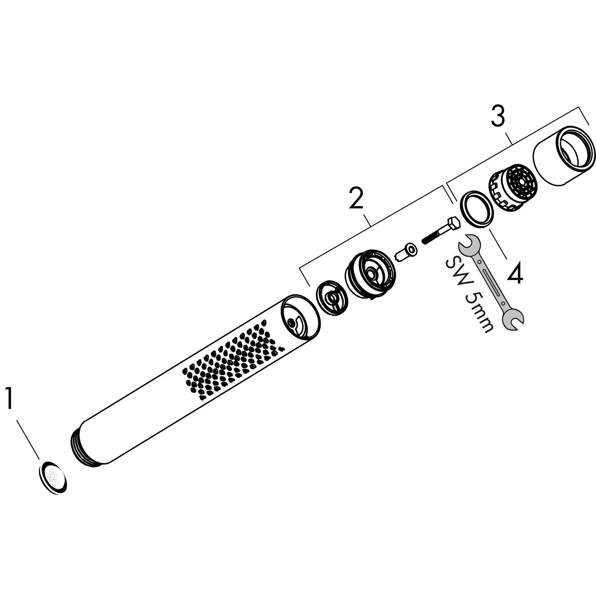Handbrause Axor Starck chrom mit Rubit 2 Strahlarten