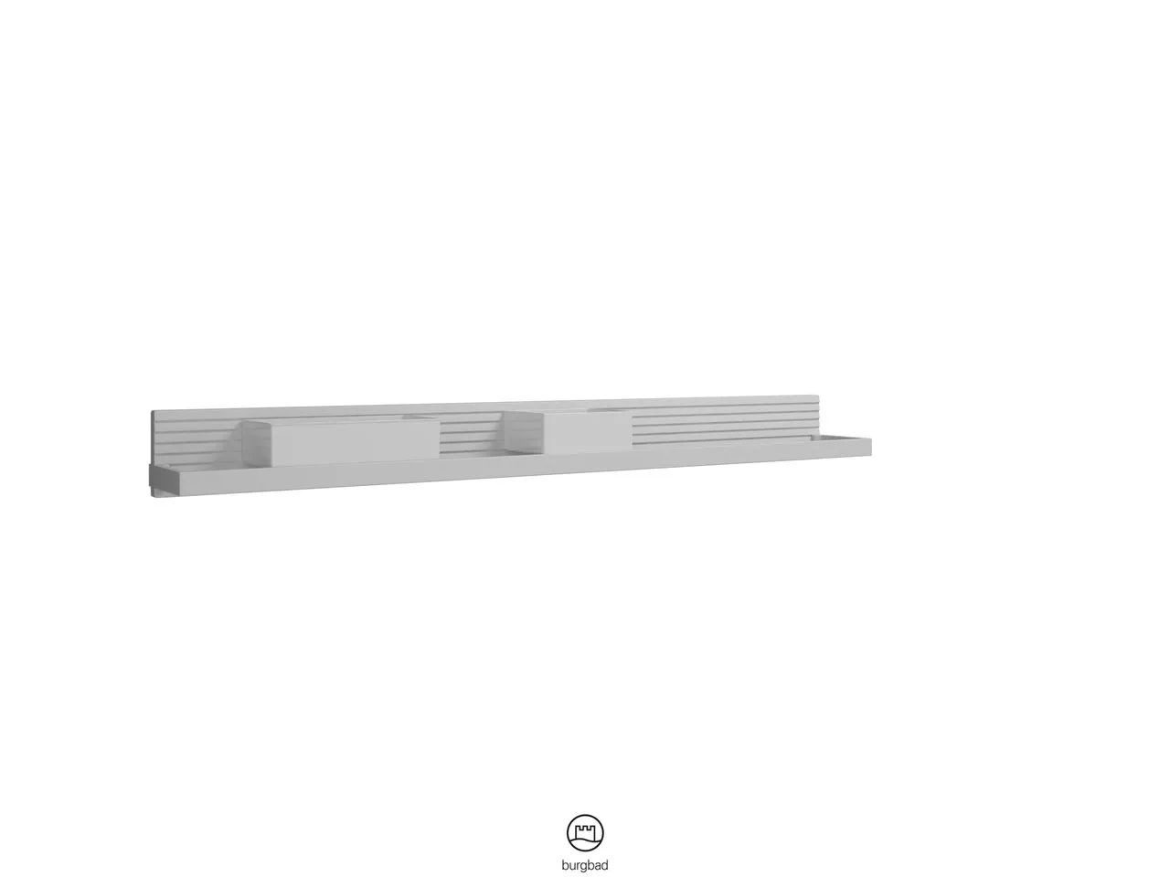 Wandboard Fiumo von burgbad - Metallreling, Plisseestruktur, Anthrazitgrau, 117 x 1.200 x 150 mm