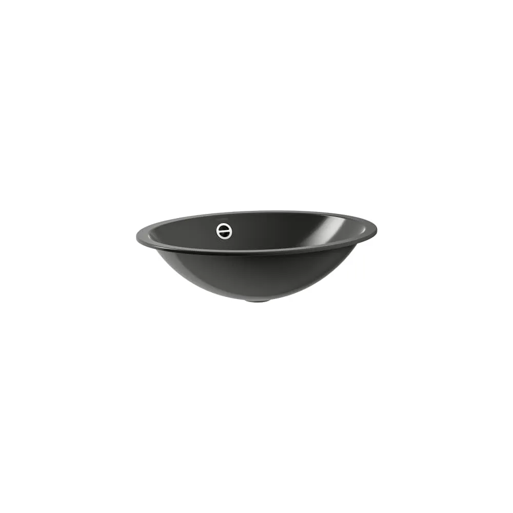 Laufen Einbauwaschtisch FORM oval aus Stahl ohne Hahnloch ohne Überlauf 525 x 425 x 150 mm in Dark Iron