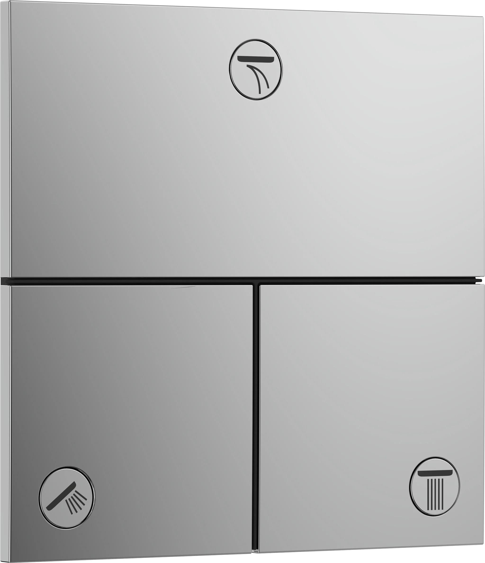 Hansgrohe ShowerSelect Comfort E Absperrventil Unterputz, Chrom, 3 Verbraucher, flache Rosette, einfache Installation Hansgrohe ShowerSelect Comfort E Absperrventil Unterputz, Chrom, 3 Verbraucher, flache Rosette, einfache Installation