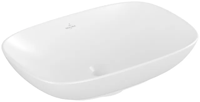 Villeroy & Boch Aufsatzwaschtisch aus TitanCeram „Loop & Friends“ 560 × 380 × 150 mm, ohne Hahnlochbohrung in Stone White Villeroy & Boch Aufsatzwaschtisch aus TitanCeram „Loop & Friends“ 560 × 380 × 150 mm, ohne Hahnlochbohrung in Stone White