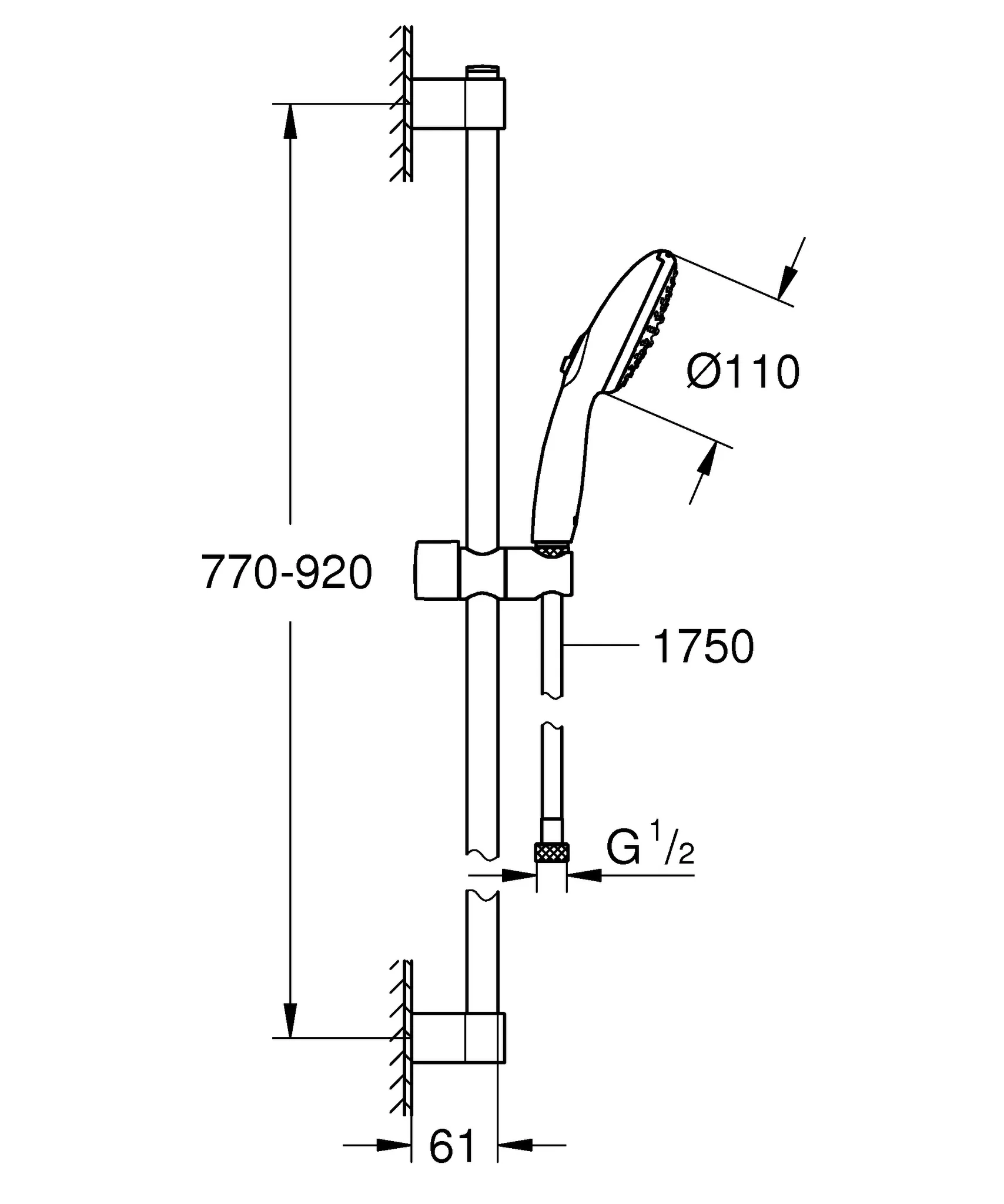 Grohe Tempesta 110 Brausestangenset 2 Strahlarten Rain Jet Grohe Tempesta 110 Brausestangenset 2 Strahlarten Rain Jet