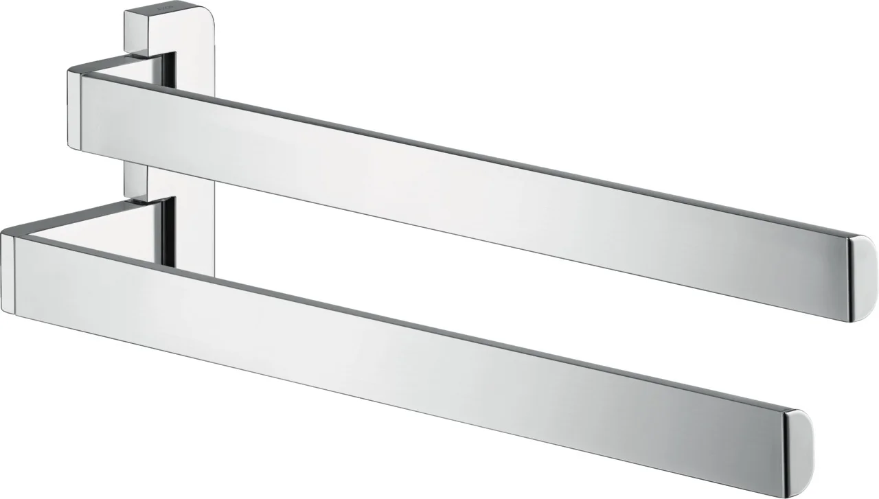 Hansgrohe AXOR Universal Softsquare Handtuchhalter zweiarmig, Chrom, 409 mm Länge, schwenkbar, verdeckte Befestigung Hansgrohe AXOR Universal Softsquare Handtuchhalter zweiarmig, Chrom, 409 mm Länge, schwenkbar, verdeckte Befestigung