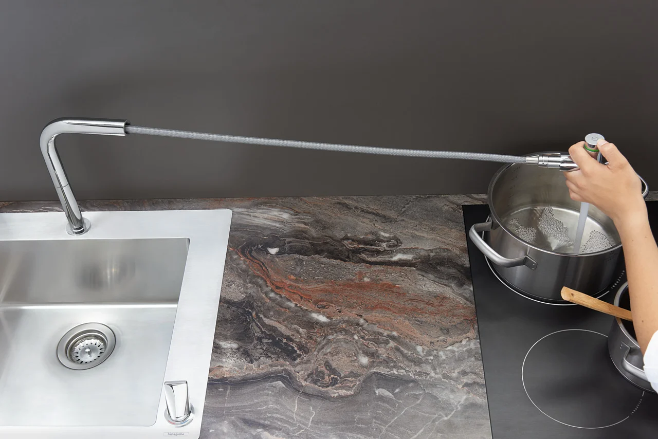 Hansgrohe Metris Select M71 2-Loch Einhebel-Küchenmischer mit Ausziehbrause 2jet sBox Chrom, ComfortZone 200, Schwenkbereich 110° oder 150°, MagFit Brausehalterung, max. Durchfluss 8 l/min, für 35 mm Hahnlochbohrungen Hansgrohe Metris Select M71 2-Loch Einhebel-Küchenmischer mit Ausziehbrause 2jet sBox Chrom, ComfortZone 200, Schwenkbereich 110° oder 150°, MagFit Brausehalterung, max. Durchfluss 8 l/min, für 35 mm Hahnlochbohrungen
