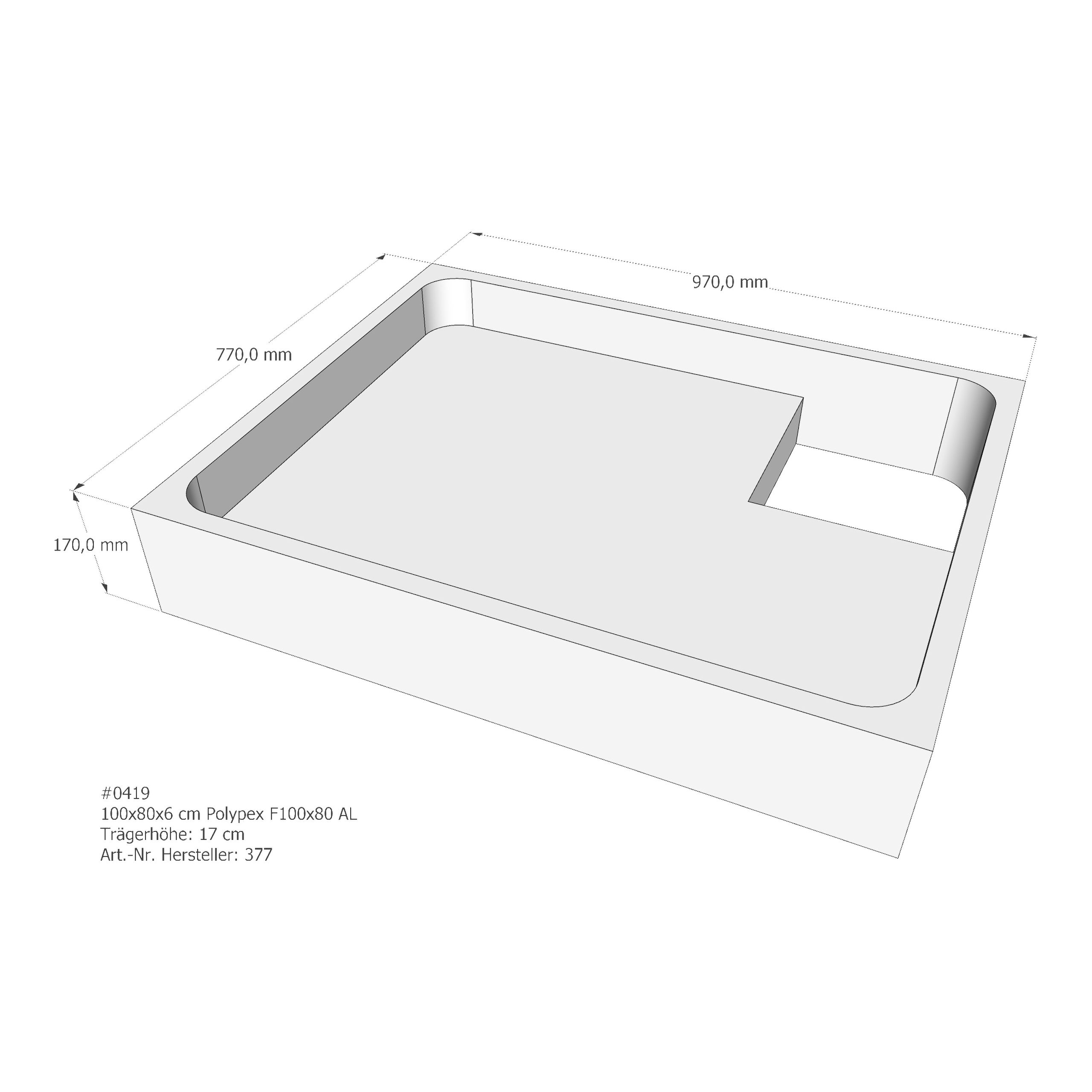 Duschwannenträger für Polypex F100x80 100 × 80 × 6 cm